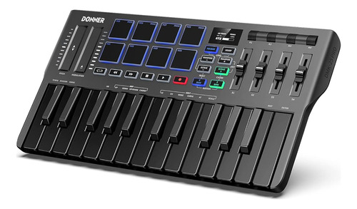 Controlador De Teclado Midi Usb, Midi Portátil De 25 Mini Te