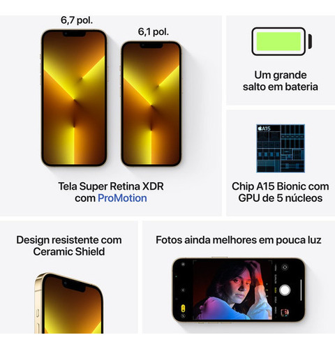 iPhone 13 Pro 128 GB dourado - Excelente (Recondicionado)