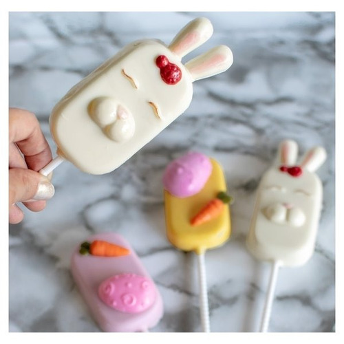 Imagen 5 de 7 de Set De 2 Moldes Placas - Paletas Conejitos Pascuas - Parpen