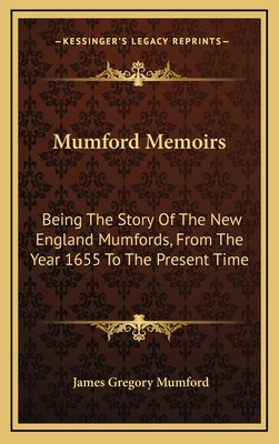 Libro Mumford Memoirs: Being The Story Of The New England...