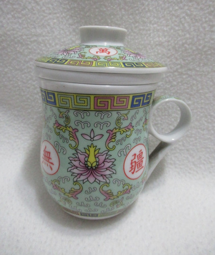 Tetera Con Infusor Porcelana Japonesa Decorada A Mano