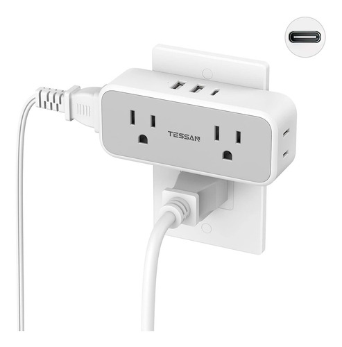 Cargador Pared Usb C Adaptador Enchufe Concentrador Tessan 3