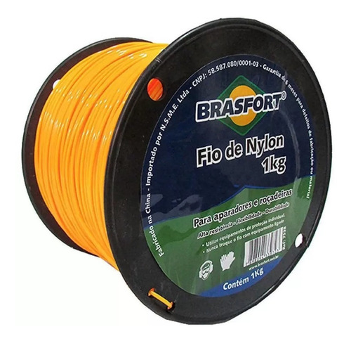 Fio Nylon Aparador Cortador Grama 3,0mm 120m Brasfort 7542