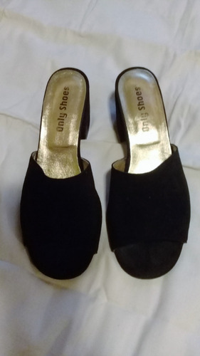 Suecos Zapatos Gamuza Negra