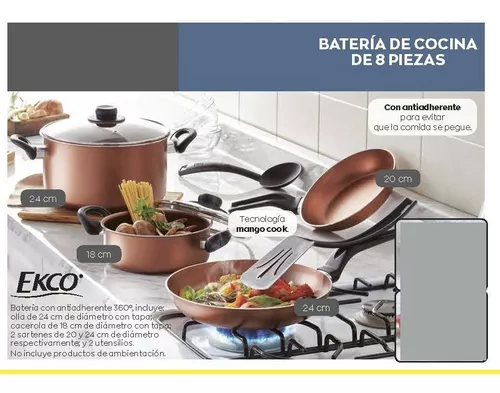 Batería de Cocina Ekco 12 Piezas de Aluminio