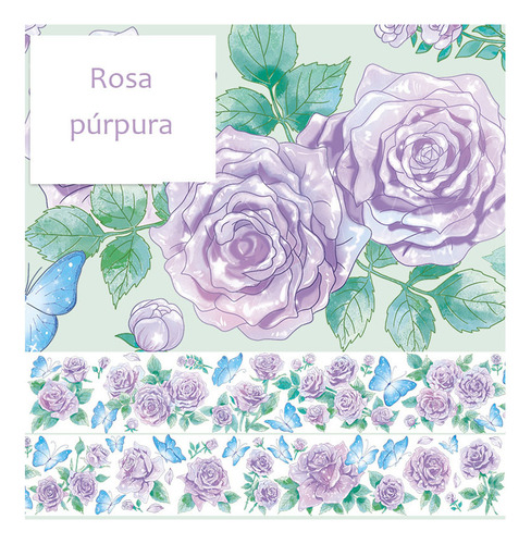 Rosa Púrpura Flor Diy Pegatinas Hechas A Mano 2pcs