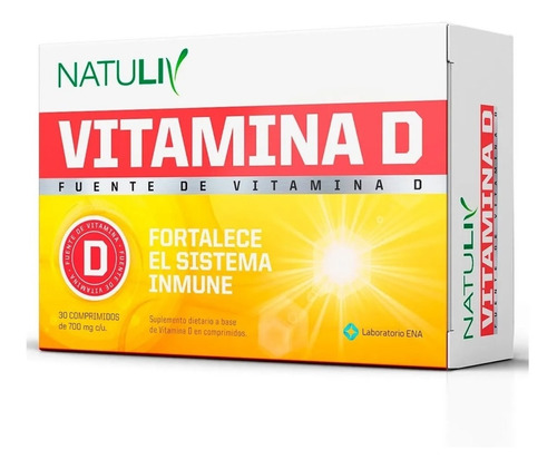 Vitamina D Natuliv X30 Comp Fortalece El Sistema Inmune