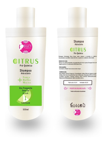 Shampoo P/ Cachos Citrus Frasco 500ml Juzy Plus