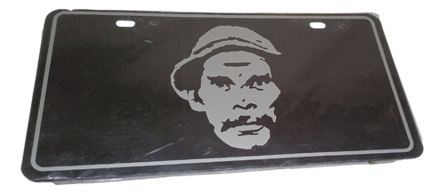 Placa Ahumada Negra Con La Cara De Don Ramon En Gris