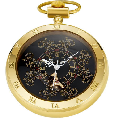 Reloj De Bolsillo Antiguo Steampunk De Lujo Con Esfera De Es