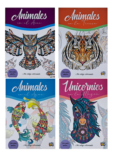 Lote X 4 Mandalas Animales Agua Tierra Aire Magia