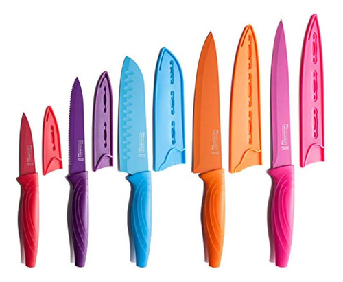 Michelangelo 10 Piezas Rainbow Kitchen Knife Set 5 Cuchillos