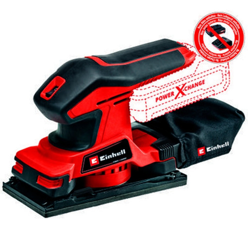 Lijadora   orbital inalámbrica Einhell Power X-Change TC-OS 18/187 Li Solo con sistema velcro  roja 18V