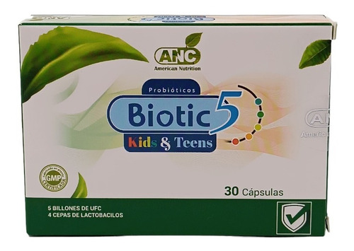 Biotic 5 Kids & Teens Probióticos 30 Cápsulas