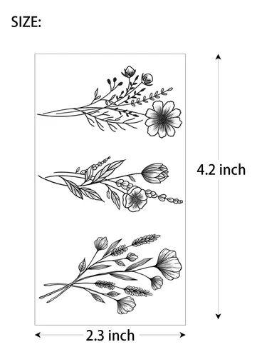 Tatuajes Temporales De Flores Pequeñas Para Mujeres Y Niñas,