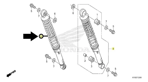 Amortecedor Tras. Uni. Cg160 Fan 2016 A 2022 Original Honda