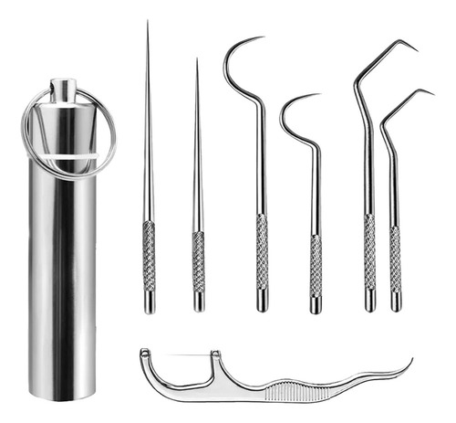 Sh Juego De Palillos De Dientes De Acero Inoxidable Con