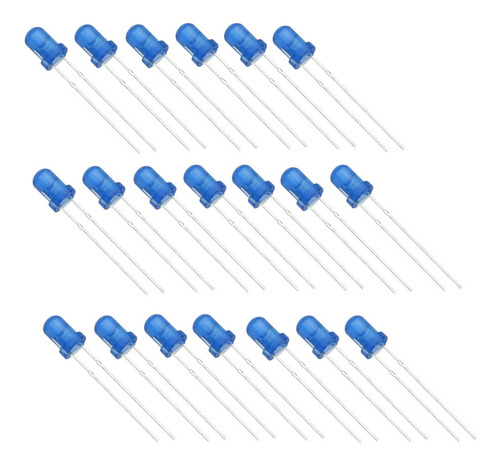 20 Unidades Led Difuso Azul 3mm, Para Arduino