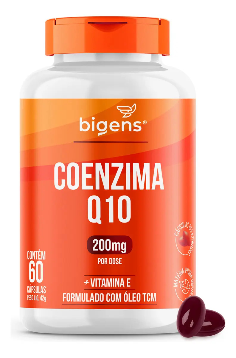 Coenzima Q10 200mg Vitamina E Bigens 60 Cápsulas Neutro