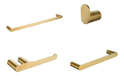 Set Accesorios Baño Quality Metal Supreme Dorado 10 Año Gtia