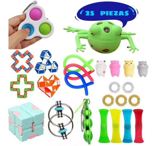 Pack De 25 Juguetes Antiestress Fudget Toys
