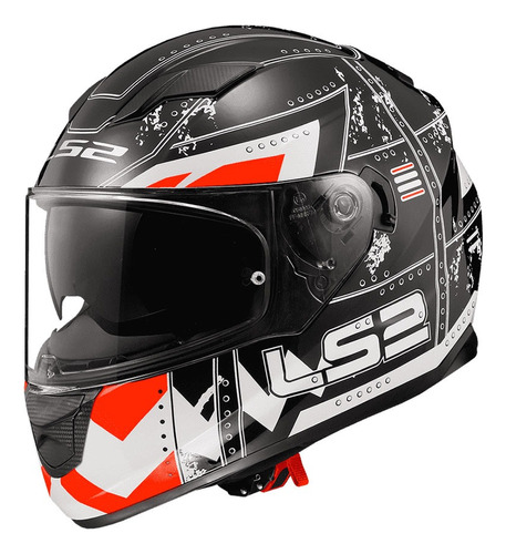 Casco Integral Ls2 Ff320 Stream Evo Max Negro Naranjo 