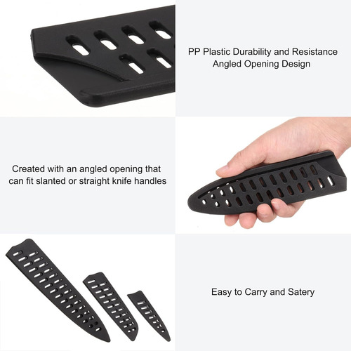 6 Fundas Universales Para Cuchillos - Color Negro