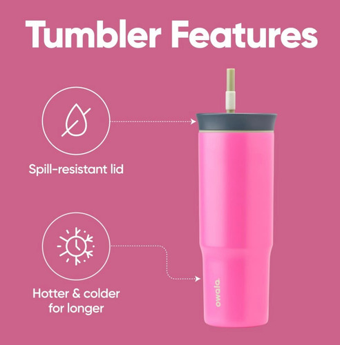 Owala Vaso Térmico Acero Inoxidable Antiderrame Popote 710ml