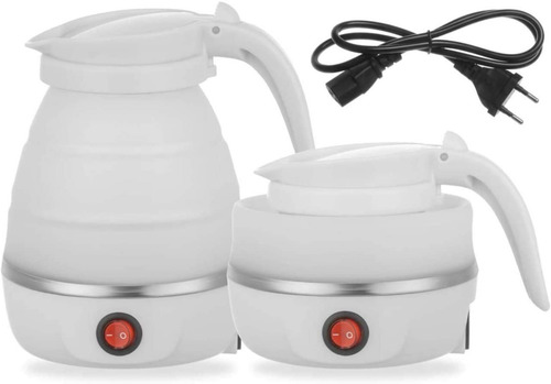Cafetera Plegable Tetera Jarra Eléctrica Silicon Portatil Color Blanco