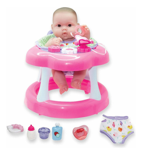 Muñeca Lots To Love Babies Jc Toys -  Y Andadera De 14  Mnc