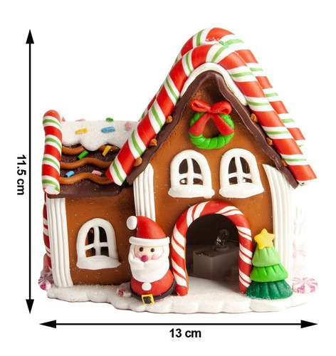 Imagen 2 de 5 de Adornos Navideños Running Casa De Jengibre Santa Y Pino