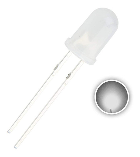 80 Unidades Led Difuso Blanco 5mm Para Arduino