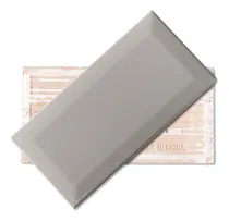 Comprar Azulejos Ceramicos Subway Gris Biselado 7.5x15 Baño Cocina Pared