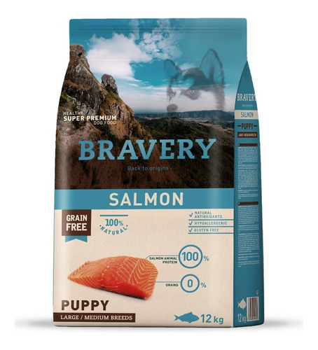 Bravery Puppy Salmon Large/medium Breeds 4kg Envio Gratis 