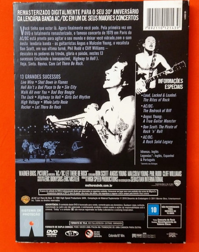 Dvd Acdc Let There Be Rock Com Luva (Usado)