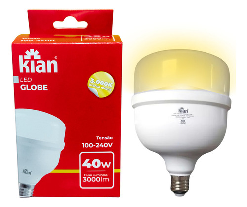 Lampada Led 40w E27 Alta Potencia 3000k Amarela
