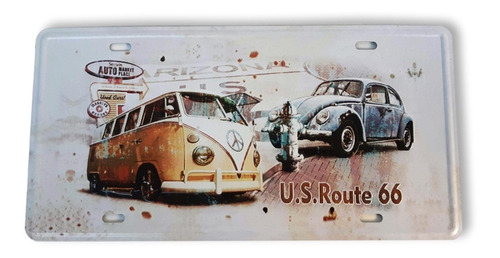 Imagen 2 de 7 de Combo 2 Chapas Matricula Autos Retro Decoracion A Eleccion