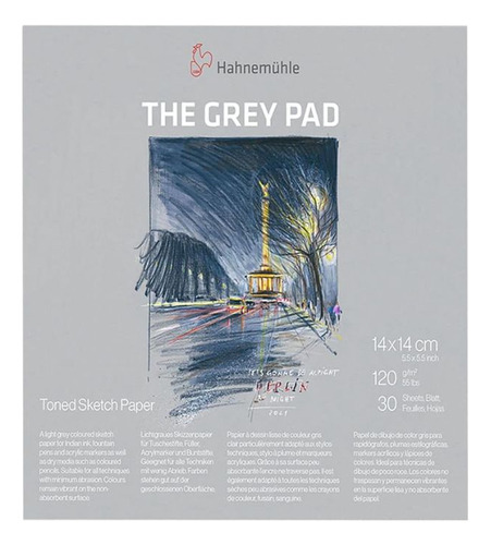 Bloco De Desenho Hahnemuhle The Grey Pad 14x14cm 30 Folhas
