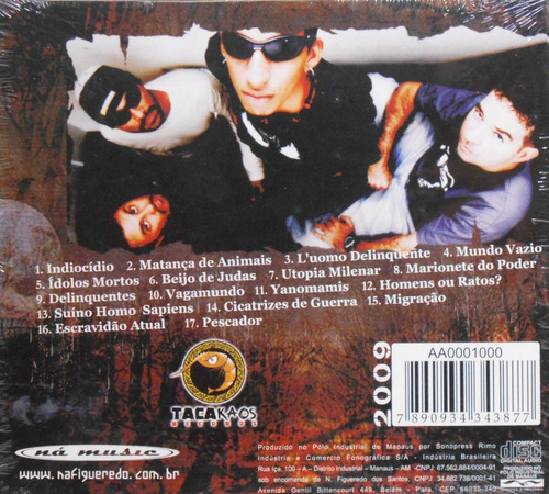 Cd Delinquentes Indiocídio 2009 Digipack Hardcore