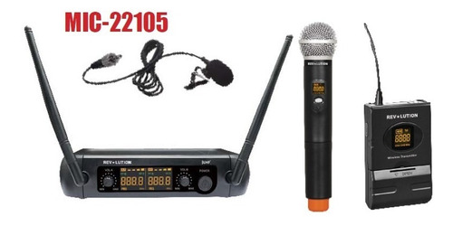 Microfono Mic-22105 Inalambrico De Mano Y Solapa 16 Ch 