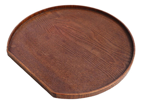 Bandeja De Servicio De Madera Redonda Con Borde 36cmx33cm