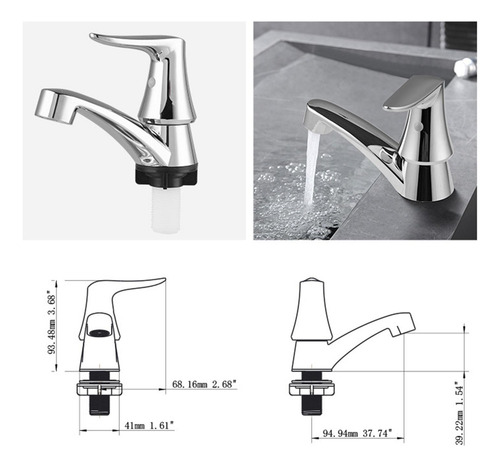 Grifo De Lavabo De Baño, Grifo De Agua Fría De Un Solo