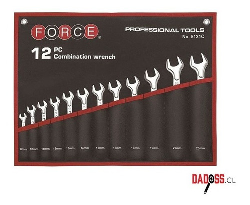 Juego Llaves Punta Corona De 1/4 -15/16  12 Pzs 5121s Force