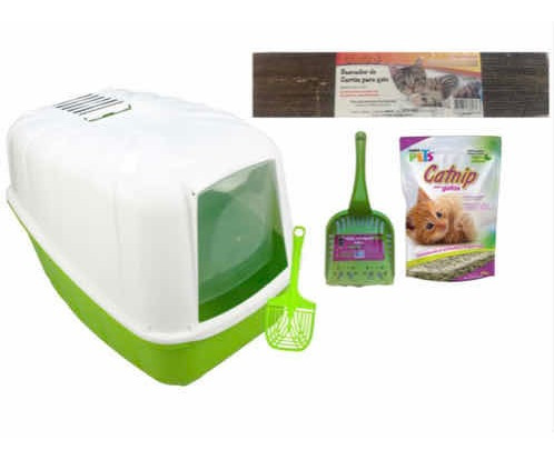 Kit Para Gatos  Arenero,pala Grande ,cat Nip Y Rascador.