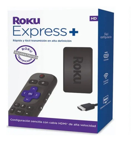 Imagen 1 de 5 de Roku Express Plus Reproductor Streaming 4k Hdr Hdmi