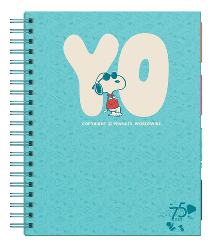 Cuaderno Anillado A-4 160h Cuadriculado Snoopy Td Dgraf