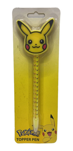 Pluma Pokemon Pikachu Con Topper Cara De Pikachu