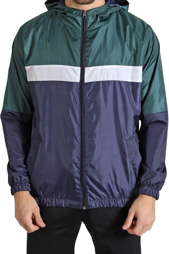 Campera Liviana Hombre Rompeviento Nylon Anorak Con Capucha 