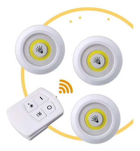 Lampara Led Multiuso Portatil A Pilas Con Control X 3 Unidad