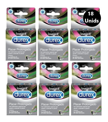 Pack De 6 Cajas X3 Durex Placer Prolongado